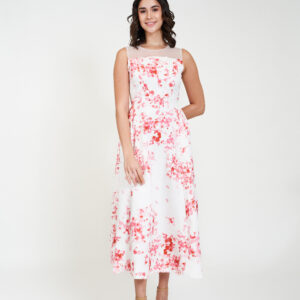 midi dress front red var