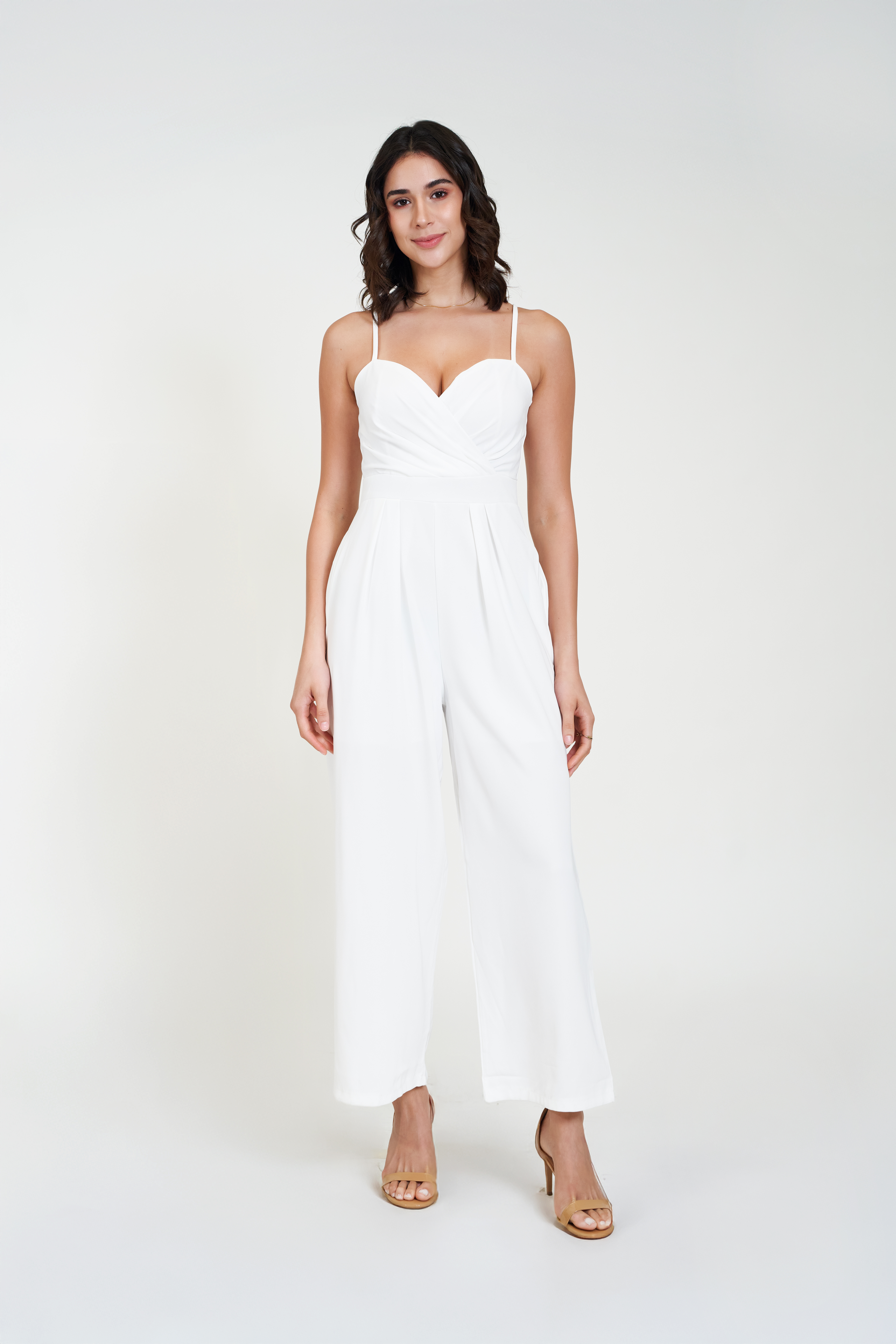 chic jumpsuit white front