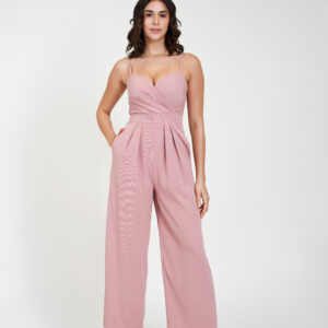 chic jumpsuit pink front