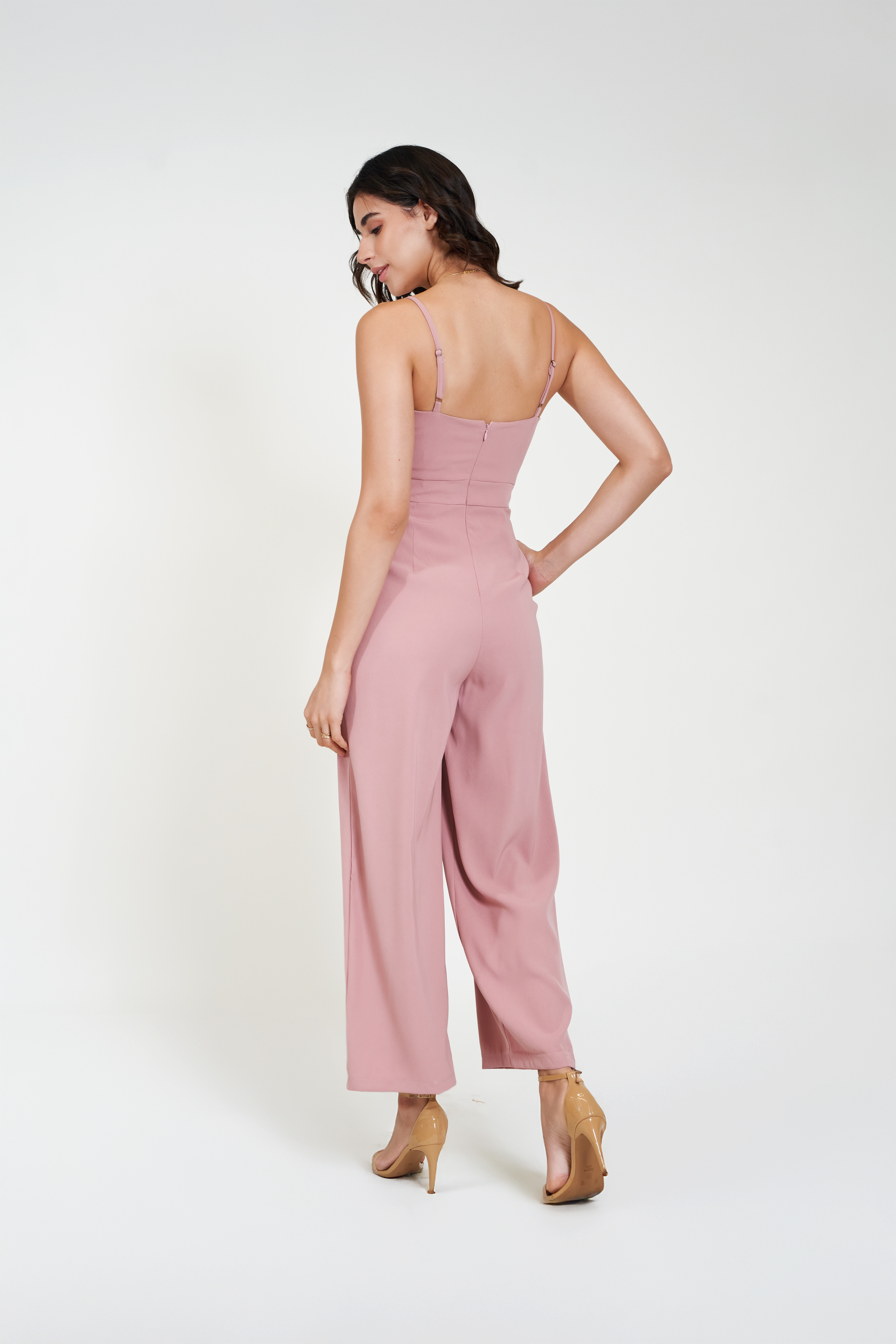 chic jumpsuit pink back