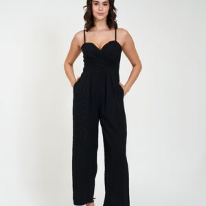 chic jumpsuit black front