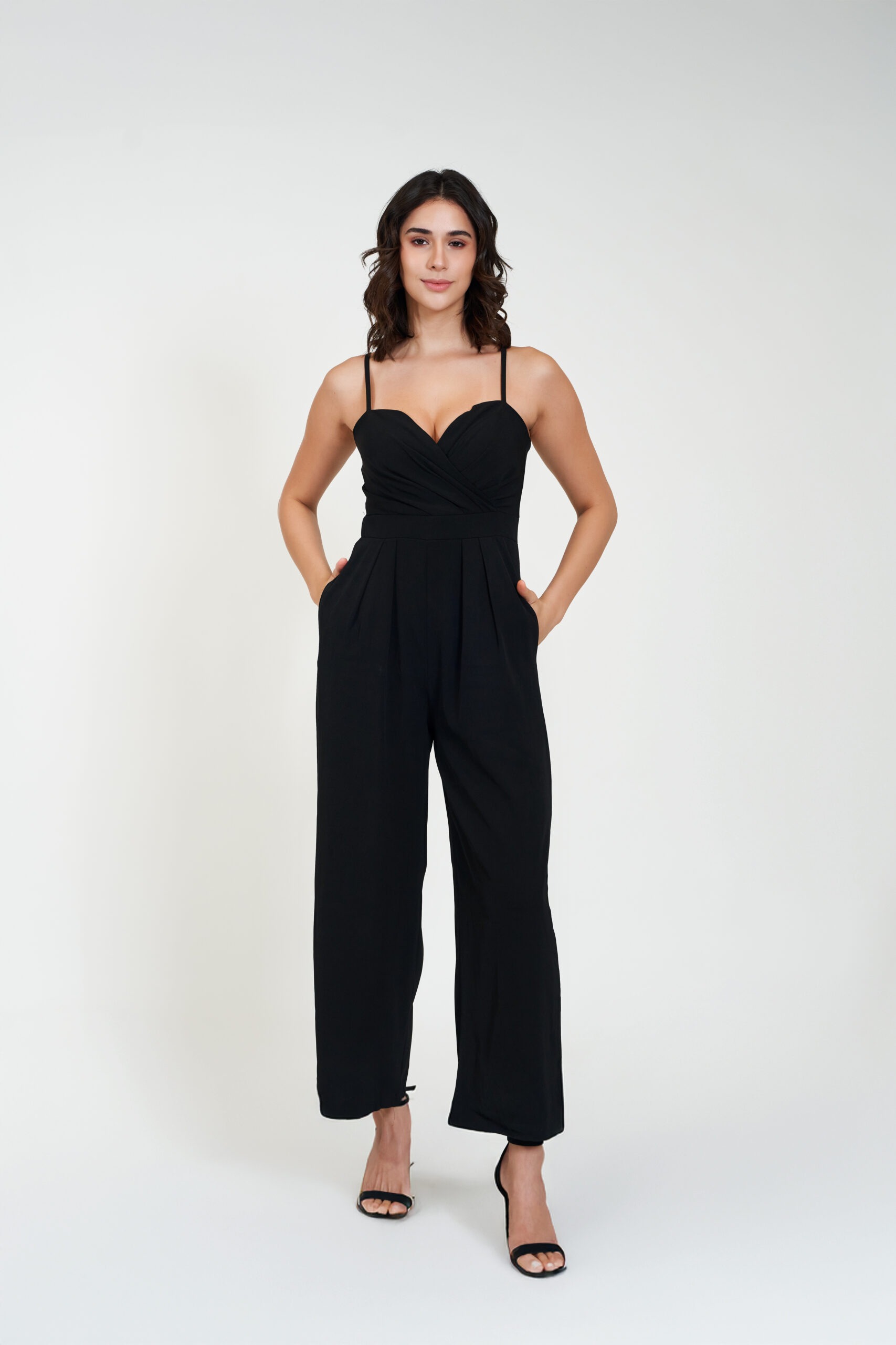 chic jumpsuit black front