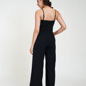 chic jumpsuit black back